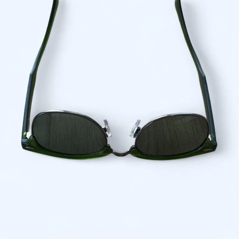 Green sunglasses with black lenses
